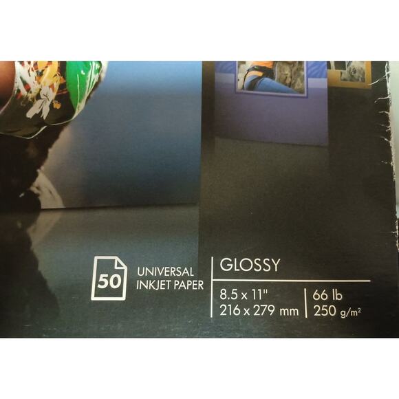 HP Advanced Glossy Photo Paper 66 Pounds 8.5X 11" Inkjet 50 Sheets Q785A NWD - Picture 3 of 4